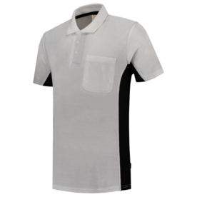 Polo Tricorp Bicolor Borstzak White-D.Grey