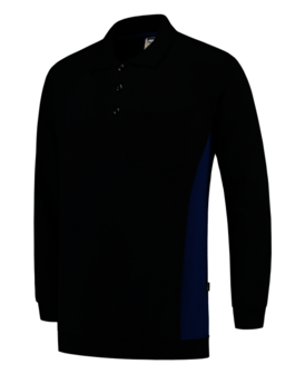 Polosweater Tricorp Bicolor borstzak Navy-Royalblue