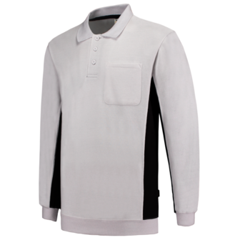 Polosweater Tricorp Bicolor borstzak White-D.Grey