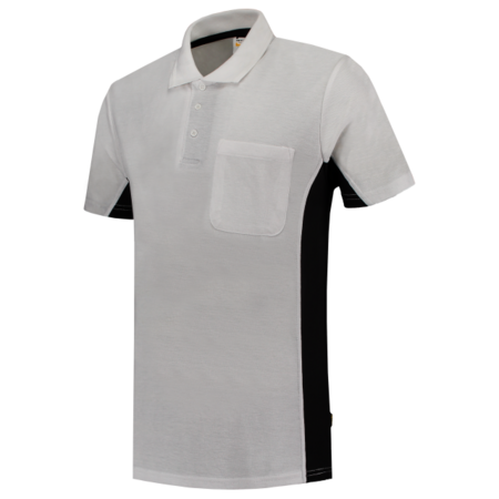 Polo Tricorp Bicolor Borstzak White-D.Grey