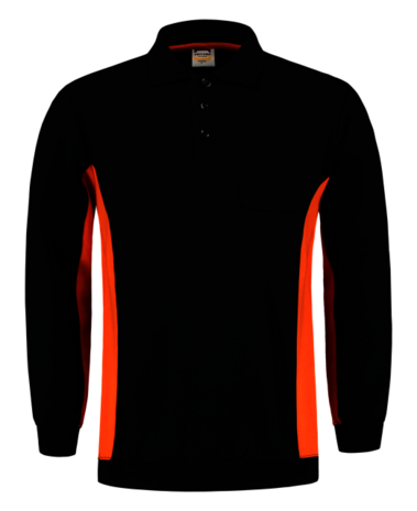 Polosweater Tricorp Bicolor borstzak Black-Orange
