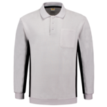Polosweater Tricorp Bicolor borstzak White-D.Grey