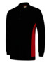 Polosweater Tricorp Bicolor borstzak Black-Red